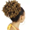 Afro Coque Preto Cabelo Puff Aplique Cacheado Orgânico - Imagem 6