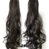 Cabelo Ondulado Castanho Escuro Rabo De Cavalo 150g Aplique - Imagem 3