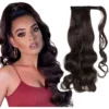 Cabelo Ondulado Castanho Escuro Rabo De Cavalo 150g Aplique - Imagem 5