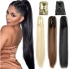 Cabelo Ondulado Castanho Escuro Rabo De Cavalo 150g Aplique - Imagem 6